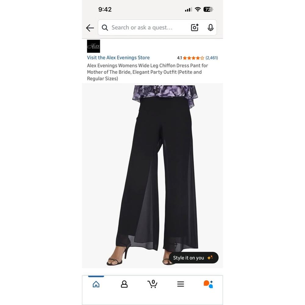 New Women’s Wide Leg Chiffon Dress Pant Size 1X - Picture 2 of 7